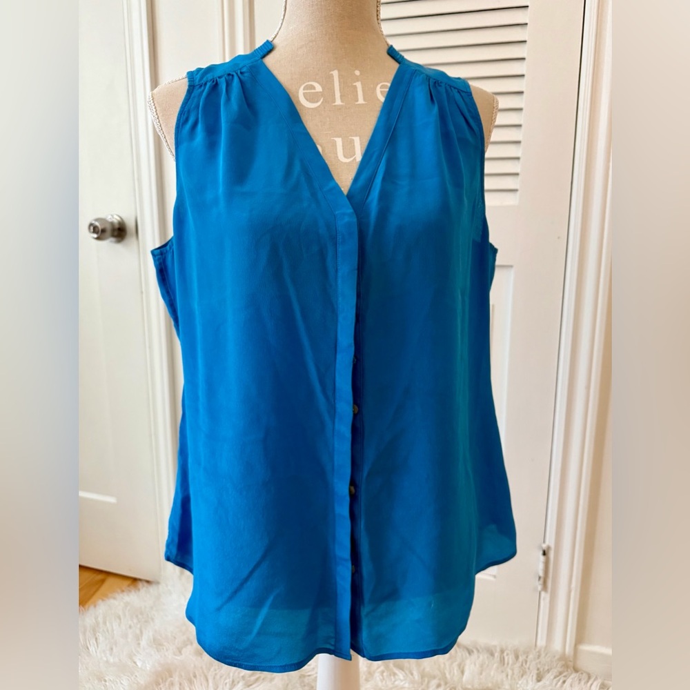 Banana Republic Vibrant Blue Sleeveless Blouse
